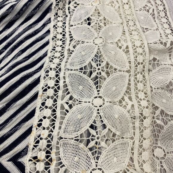 Hazel 100% cotton striped dress with lace size medium women - Picture 8 of 13